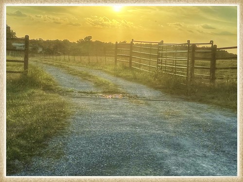 countryside rural hff fence gate sunset sun ozarks missouri