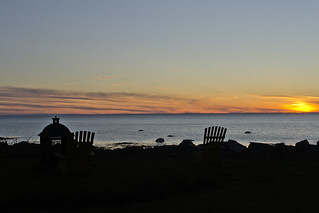 Installation pour observer le fleuve-St-Laurent à Rimouski.