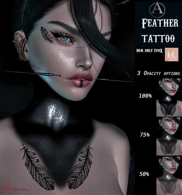 +ARANA+ Feather tattoo-Neck fade EvoX