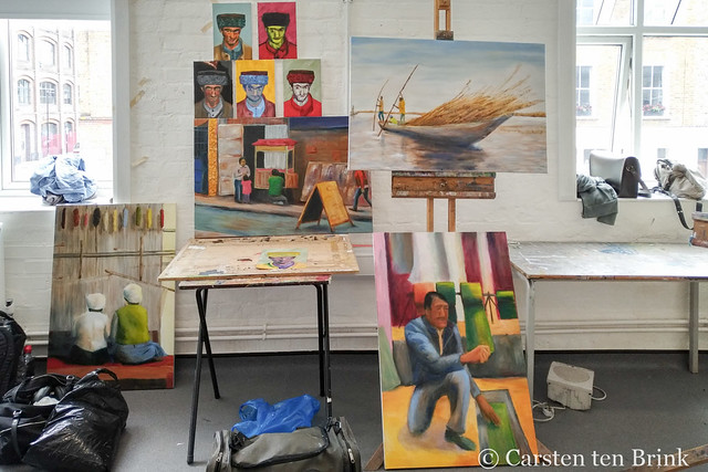 My studio space and a season's work (June 2018)