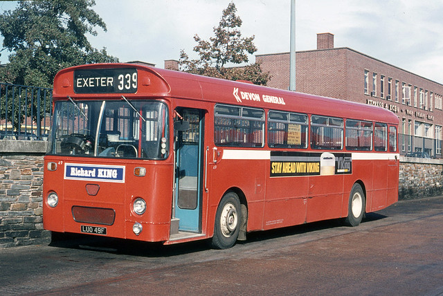 Western National Omnibus Company . 49 LUO49F Exeter Bus Station , Devon . October-1975 .