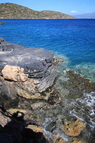 Island Spinalonga, coastal near Elounda, Crete, Greece.