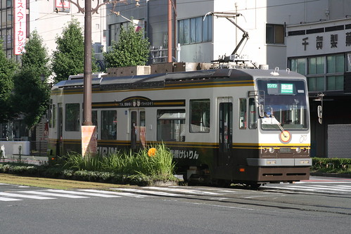 Toyohashi Railroad Mo800 series near Ekimae-Odori.Sta, Toyohashi, Aichi, Japan /July 31, 2022