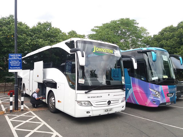 Another Coppins Bridge shot, this time its K28 JCT a standard Mercedes-Benz Tourismo belonging to Johnston Coach Travel whilst on tour of the Isle of Wight