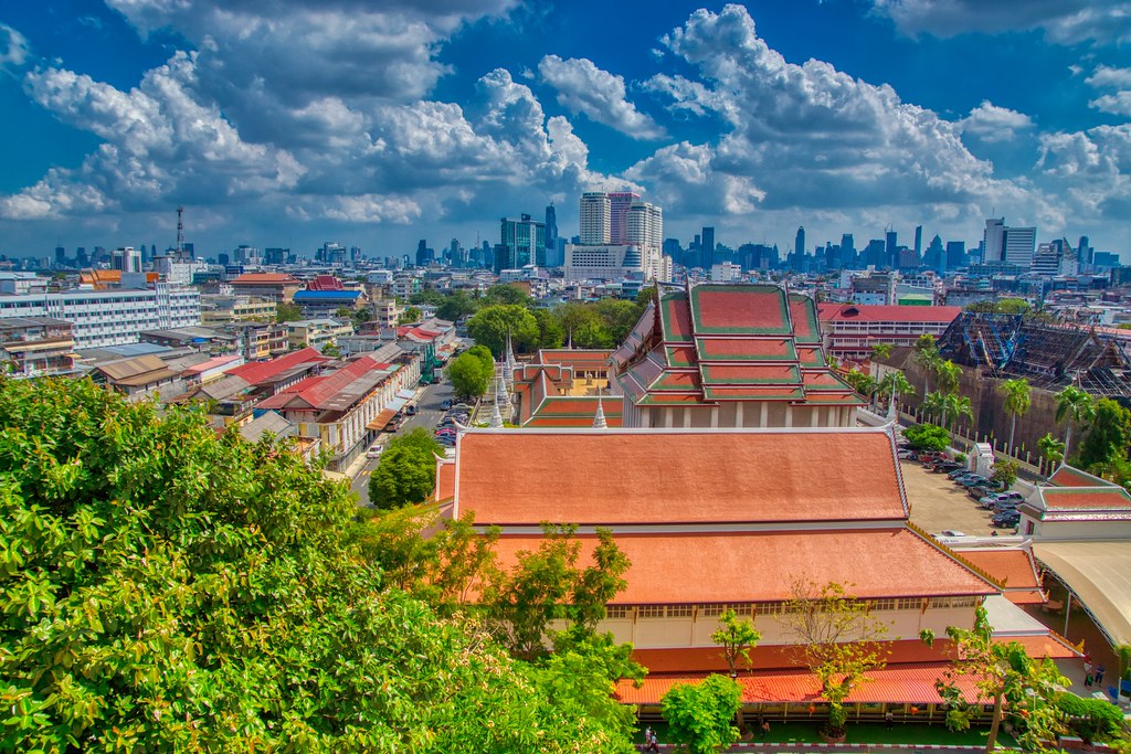 View over the city from Golden Mount in Bangkok, Thailand