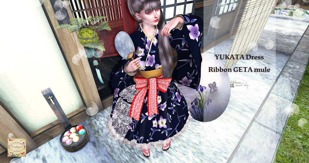 YUKATA Dress & Ribbon GETA_mule