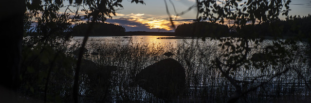 Last light over the Dalälven.Ön Hedesunda Sweden.