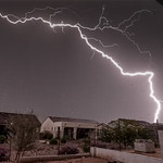 7. August 2022 - 7:15 - At 1AM, a line of storms moved through.  I grabbed my GoPro  and set it up under my deck.  Within a minute this strike occurred about a quarter mile away.

Exposure 30 seconds.  Note rain drop frozen as the lightning lit up the scene.  About 0.24 inch fell between 1AM and 2AM (8/7).