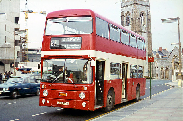 Plymouth Corporation . 85 GDR210N . The Viaduct , Plymouth , Devon . November-1975.