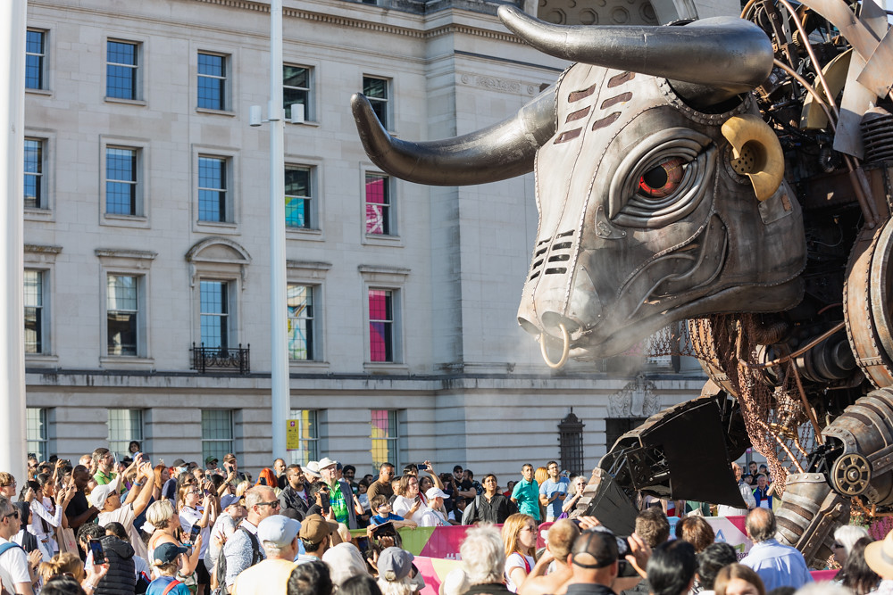 Birmingham Bull | Huge crowds surround the Bull in Centenary ...