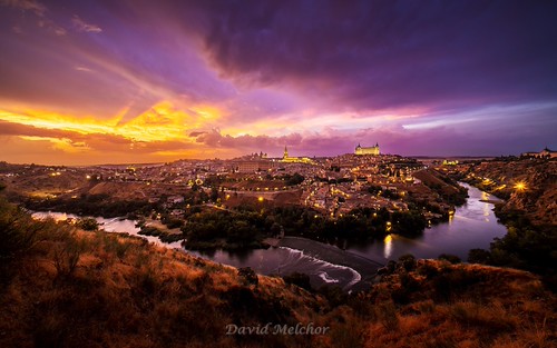 Mirador de Toledo by dmelchordiaz, toledo noche spain españa atardecer sunset ninght sol sun dark oscuridad paisaje landscape