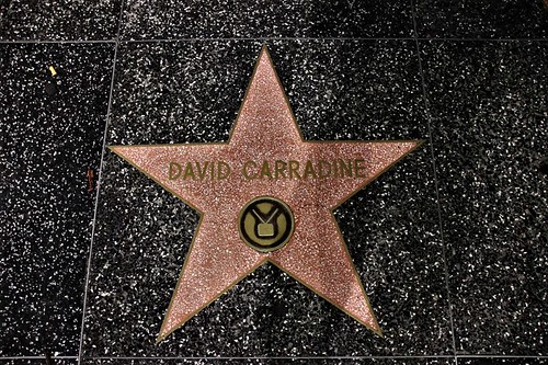 Hollywood Walk Of Fame, David Carradine Pavement Star, Hollywood Boulevard, Los Angeles, California, USA. by millicand@rocketmail.com, The Hollywood Walk of Fame is a landmark which consists of more than 2,773 five-pointed terrazzo-and