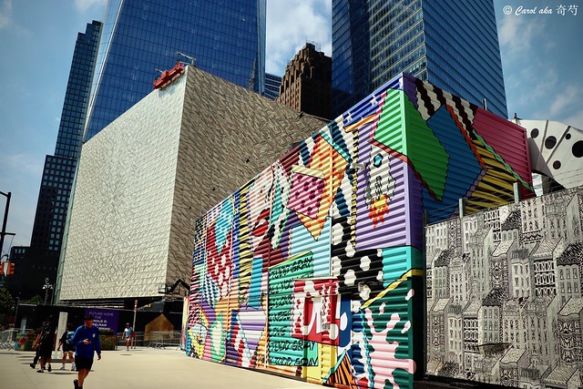 Murals Bt the Performing Arts Center and the World Trade Center