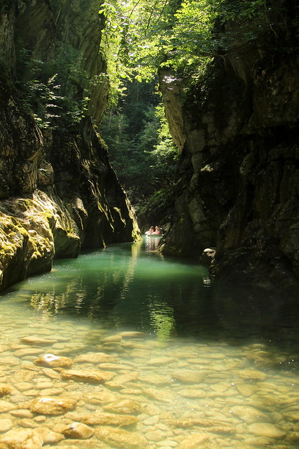 Schlucht ( gola canyon gorges ) der Saane - Sarine ( Fluss river ) in den Freiburger Alpen - Alps im Kanton Freiburg - Fribourg in der Westschweiz - Suisse romande - Romandie der Schweiz