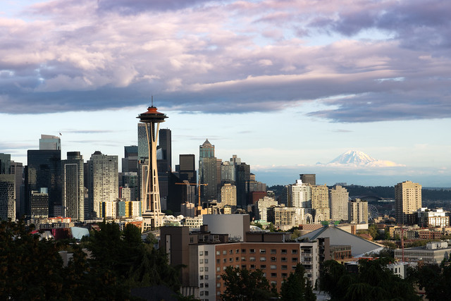 Seattle Skyline with Mt Rainier