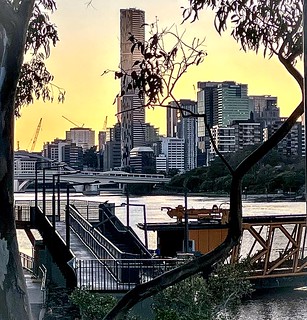 Brisbane views from Coronation Drive Milton at sunrise. Phone shot.