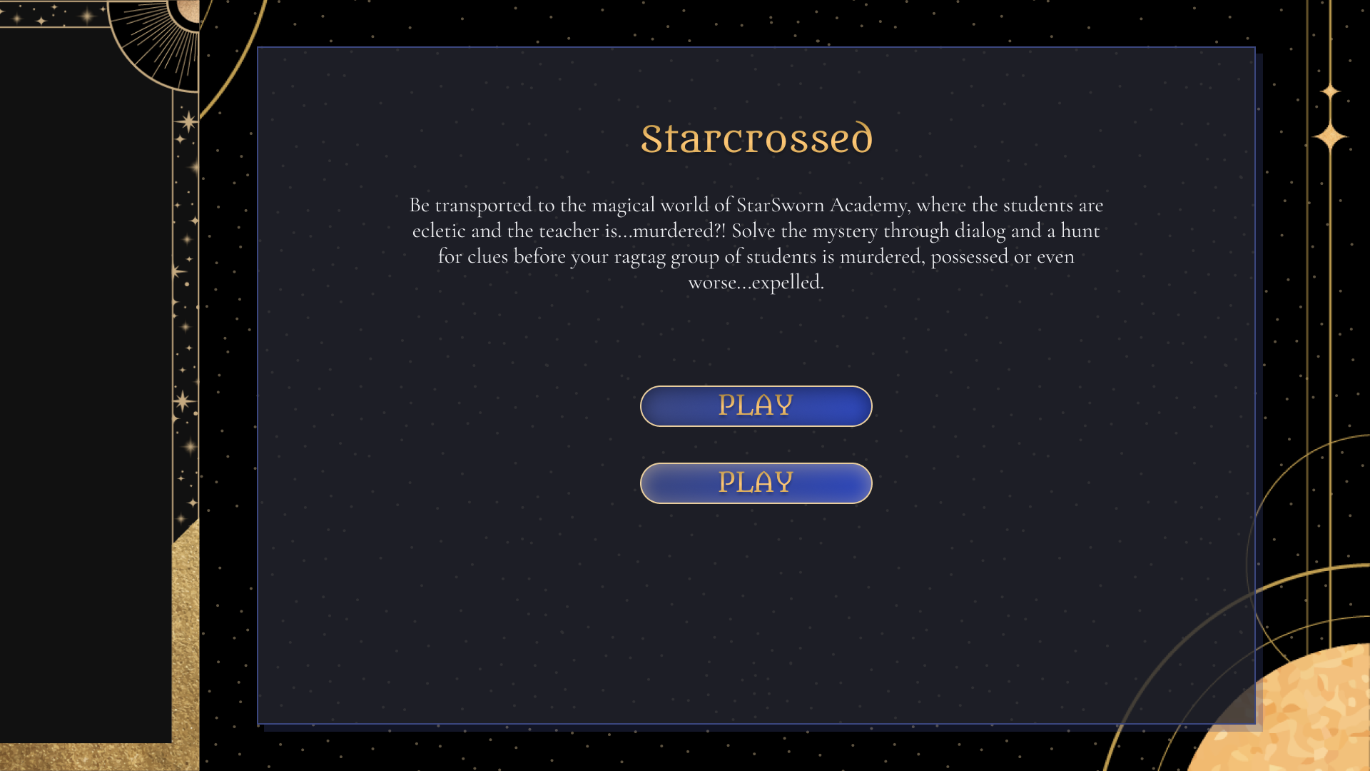 Starcrossed GUI Sidebar