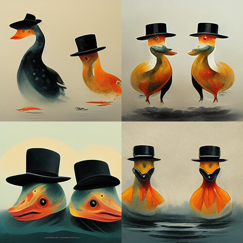 epredator_two_ducks_with_a_top_hat_on_carrying_a_salmon_28a2f00f-dd37-4306-8710-750e6ea7e0b0