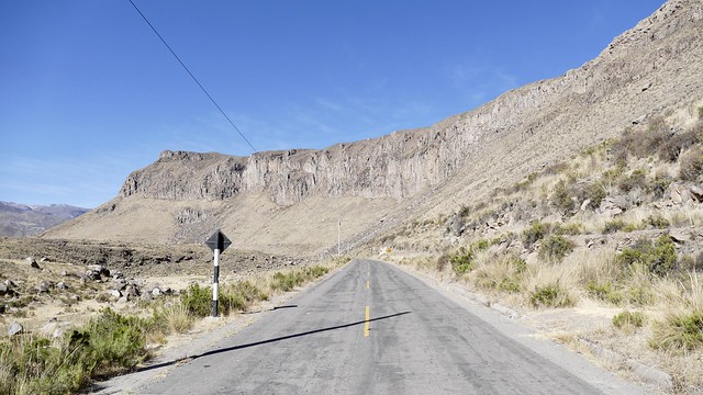 Driving alto Colca Cañon Route Chivay - Sibayo Peru