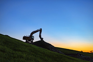 Excavator on the hill