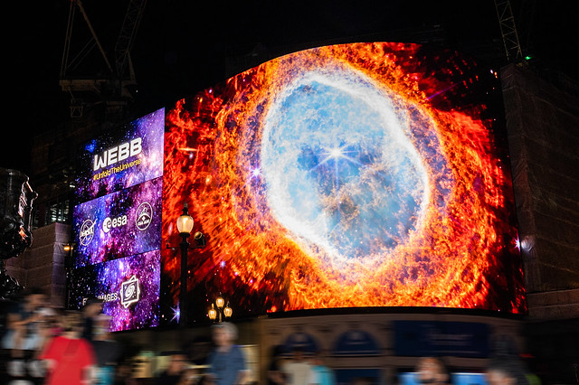 Webb's First Images Displayed on Piccadilly Lights