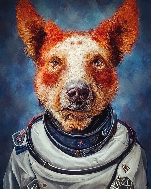 Imagine Australian Cattle Dogs as astronauts ... not sure they'd stay entirely on mission lol #gdphoto #canberra #midjourney #ai #bitoffun #instagood #instadaily #australiancattledog
