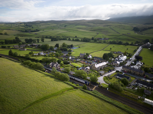 Aerial image - Horton-in-Ribblesdale railway station on the Settle - Carlisle Line in North Yorkshire