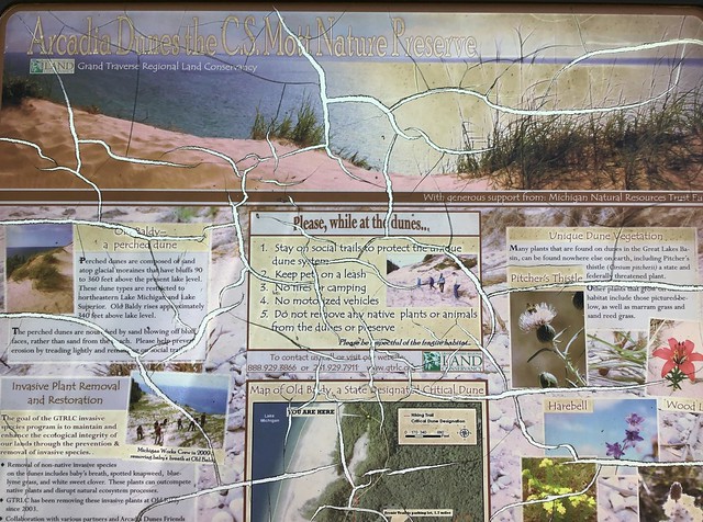 Sun damage to color signage for the nature preserve