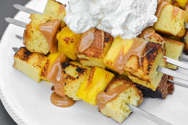 Grilled Pound Cake and Pineapple Skewers