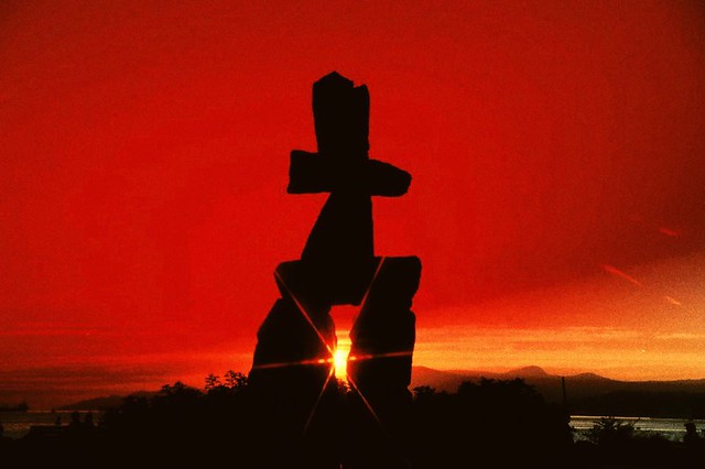 Inukshuk English Bay sunset