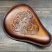 Inset Tooled Skull Design on Custom Leather Seat