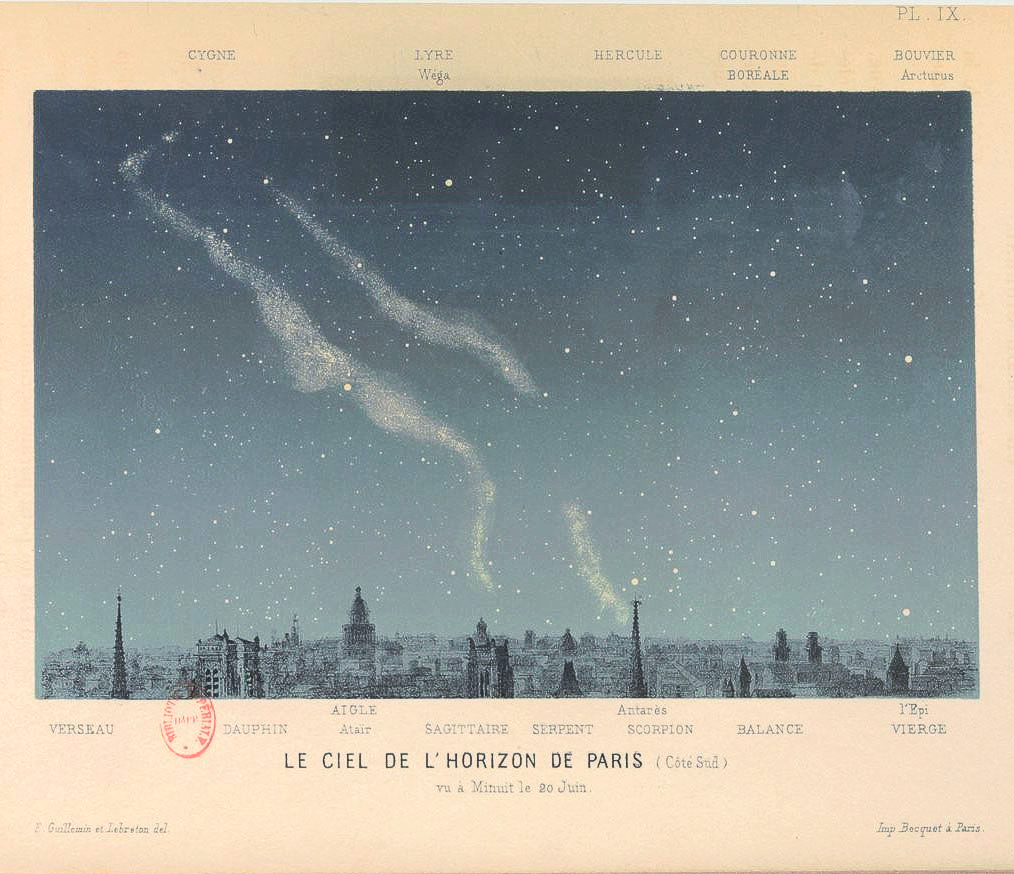 Le ciel de l'horizon de Paris (Côté Sud ) vu à Minuit le 20 Juin | BnF · Gallica