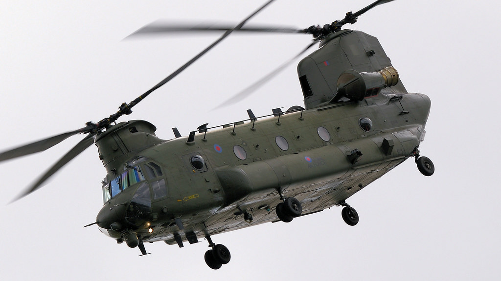RAF CH-47D Chinook Military Helicopter ZA681 No27 Squadron Based at RAF Odiham in Hampshire