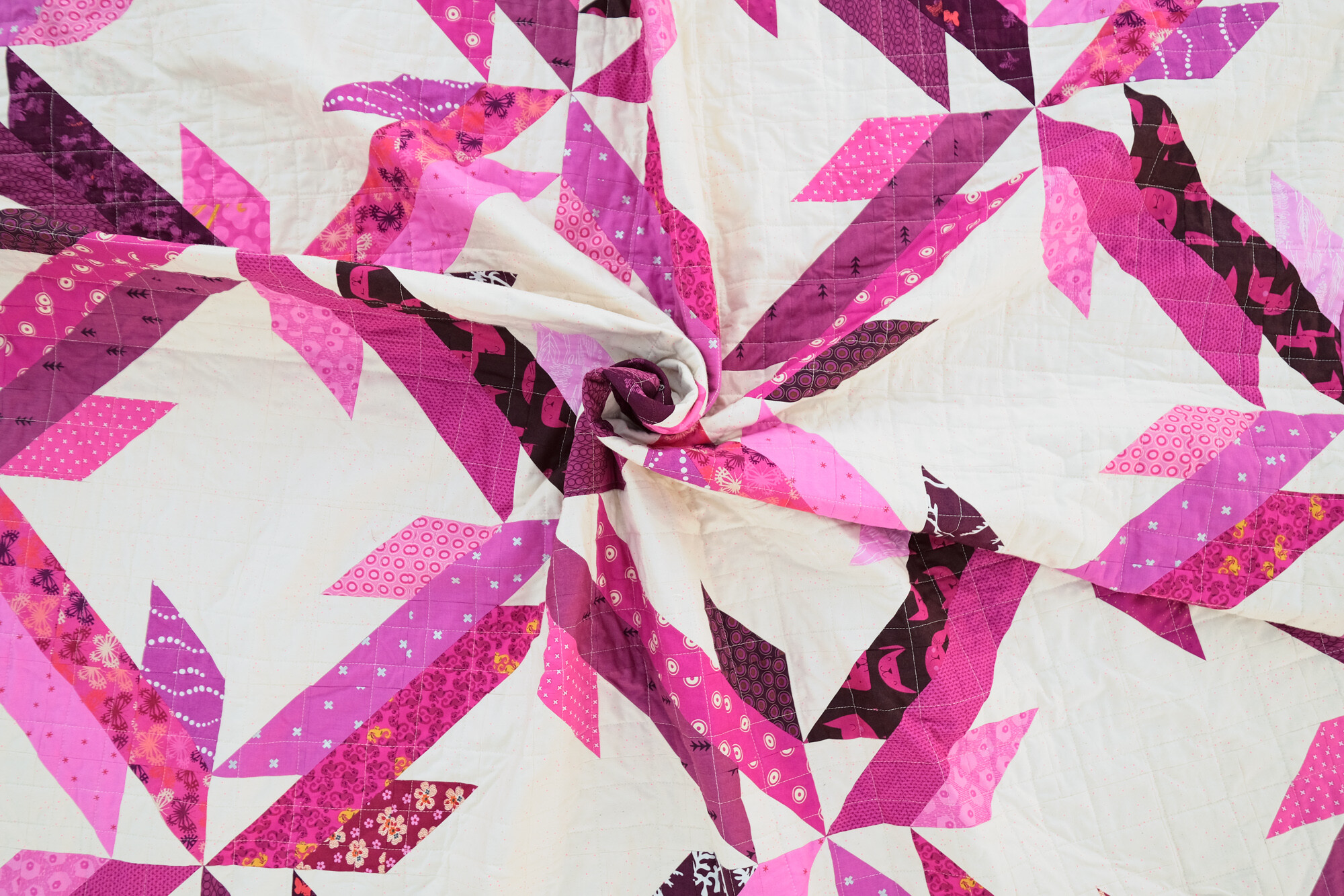 A Pink and Purple Carly Quilt - Kitchen Table Quilting