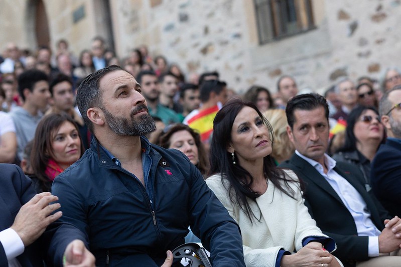 FOTOGRAFÍA. CÁCERES (ESPAÑA), 18.05.2019. El presidente de Vox, Santiago Abascal Conde, durante el acto electoral del 26M. Ñ Pueblo (3)