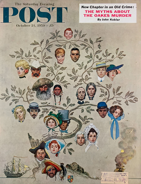 “A Family Tree” by Norman Rockwell on the cover of “The Saturday Evening Post,” October 24, 1959.