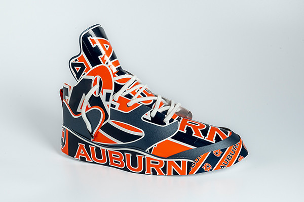 An Auburn-themed shoe