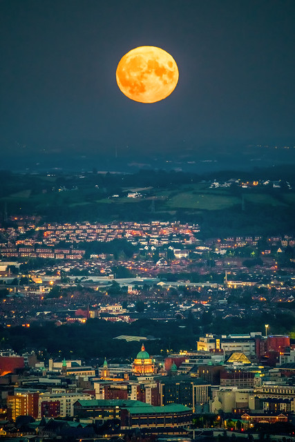 ‘Sturgeon Moonrise over Belfast City’