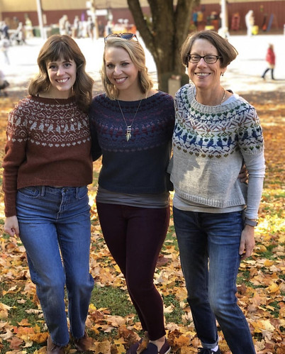 These three wore their long sleeved Lovebirds Sweaters to Rhinebeck in 2019!