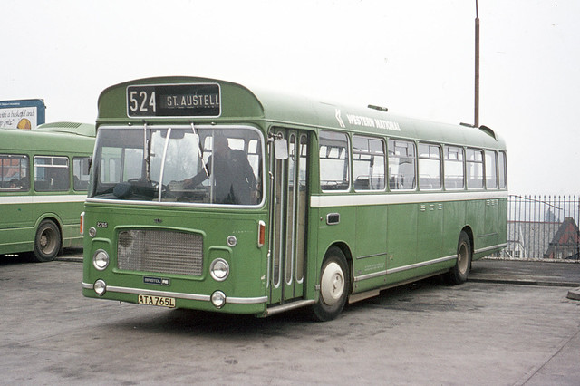 Western National Omnibus Company . 2765 ATA765L . St Austell Bus Station , Cornwall . March-1976