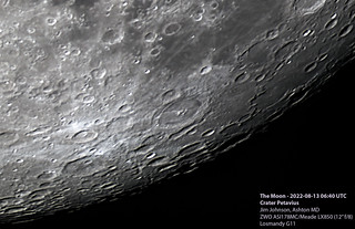 The Moon - 2022-08-13 06:40 UTC - Crater Petavius