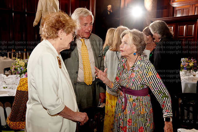 Hugo Vickers; Leslie Caron at Lunch for HRH The Duchess of Cornwall’s 75th birthday