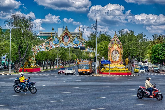 Big intersection in Bangkok, Thailand