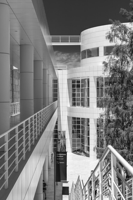 Getty Center Architecture in Black and White
