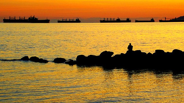 meditation sunset English Bay