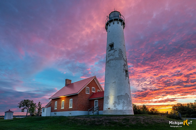 A Firery Sunrise at Tawas Point Lighthouse