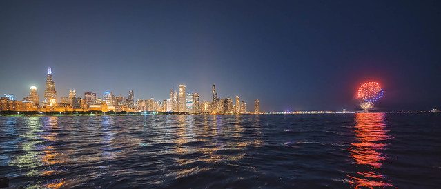Chicago Skyline with Fireworks. 2022.