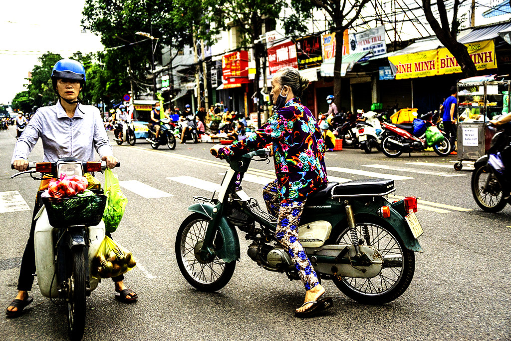 Grandma in psychedelic outfit on 8-15-22--Vung Tau copy