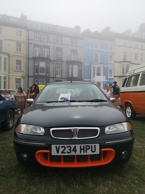 Rover BRM, Seen at Whitby regatta. August 2022. V234HPU, the sea fret is see on the hotels behind.
