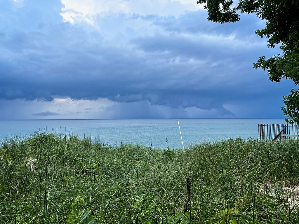 Rain clouds on Lake Michigan